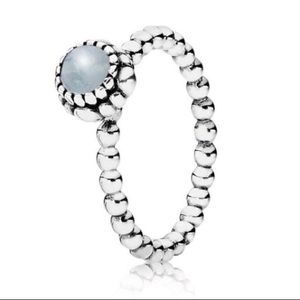 PANDORA Birthday Bloom March Stone Ring